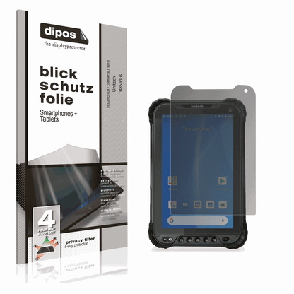 Blickschutzfolie von dipos passend für Unitech TB85 Plus, präziser Zuschnitt und blasenfrei montiert