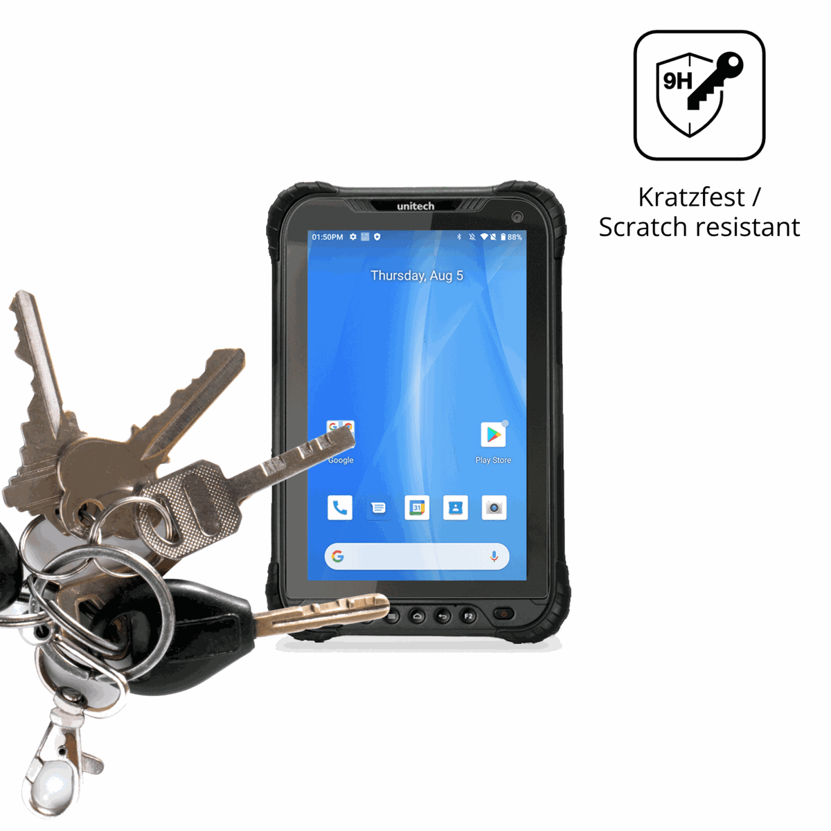 dipos Displayschutz für Unitech TB85 Plus, mattierte Oberfläche, robuste Festigkeit und perfekte Passform