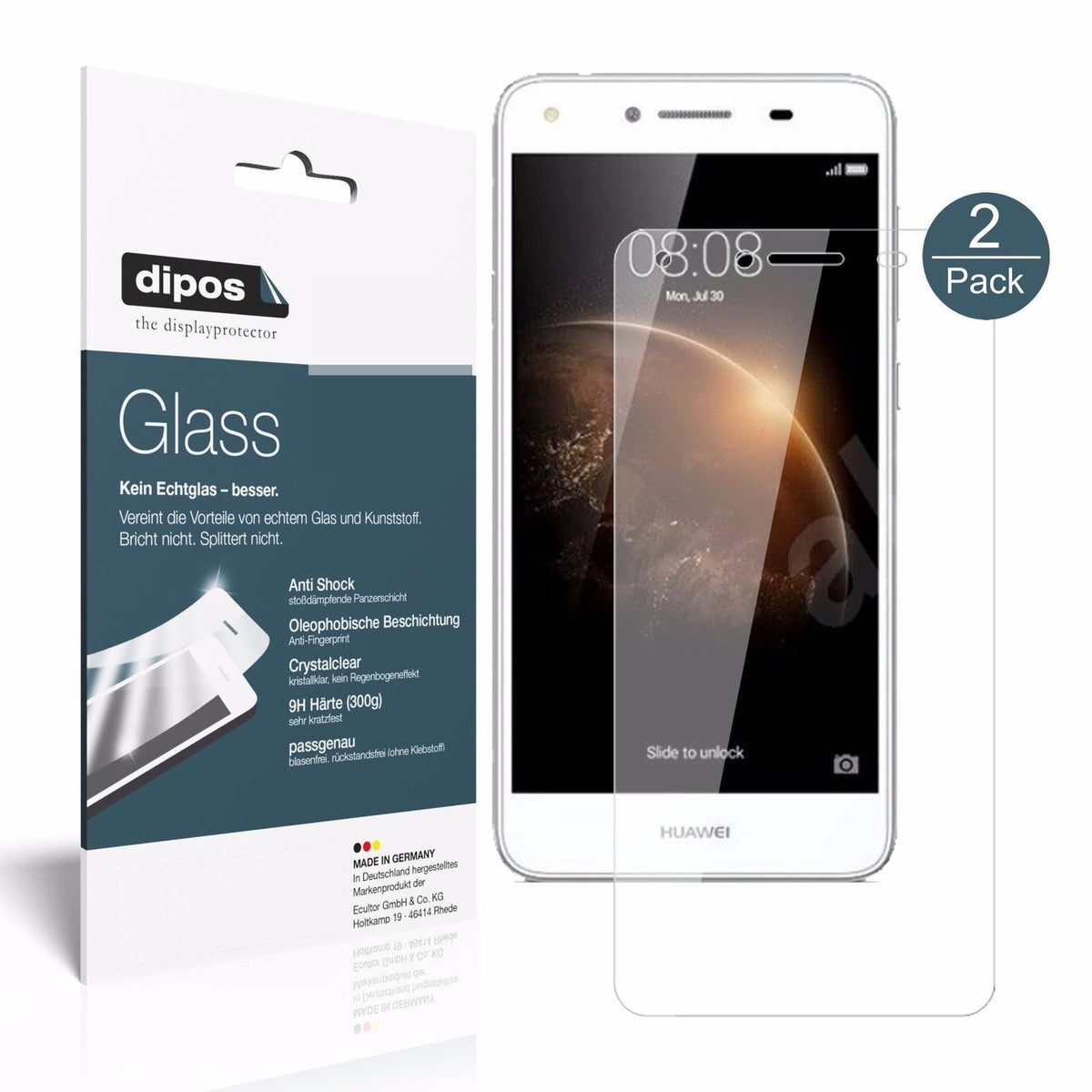 1x 9H Schutzfolie für Huawei Y6 II Compact Panzerfolie