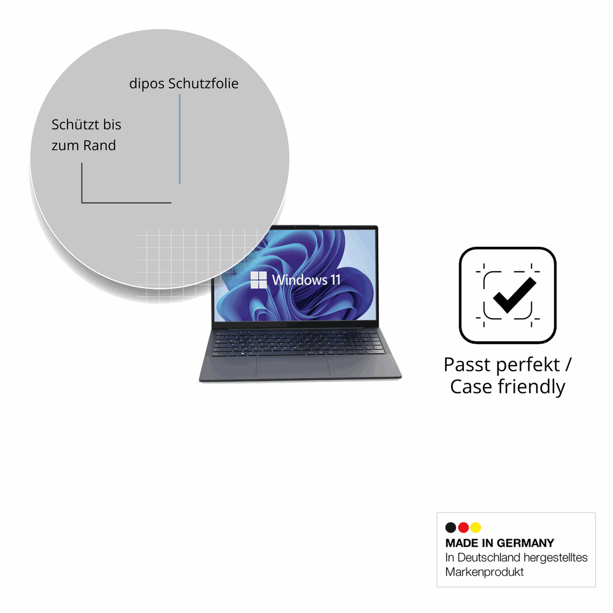 Besonders flexibler Displayschutz mit Anti-Shock-Schicht im Materialmix