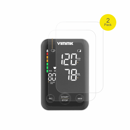 VimmkBlutzuckermessgerät mit aufgebrachter dipos Flex Schutzfolie, glasklare Darstellung ohne Einschränkungen