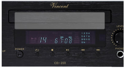 VincentCD-200 mit aufgebrachter dipos Displayschutzfolie, die lästige Fingerabdrücke minimiert