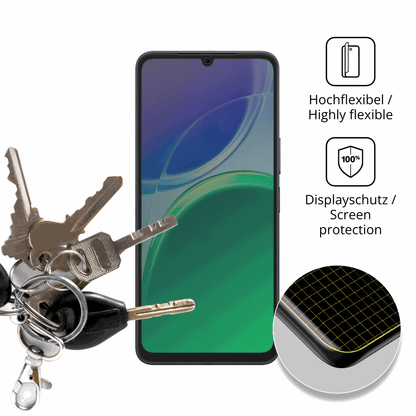dipos Displayschutz für Vivo Y11d, mit Blickschutzfilter und perfekter Passform auch für die Rundungen