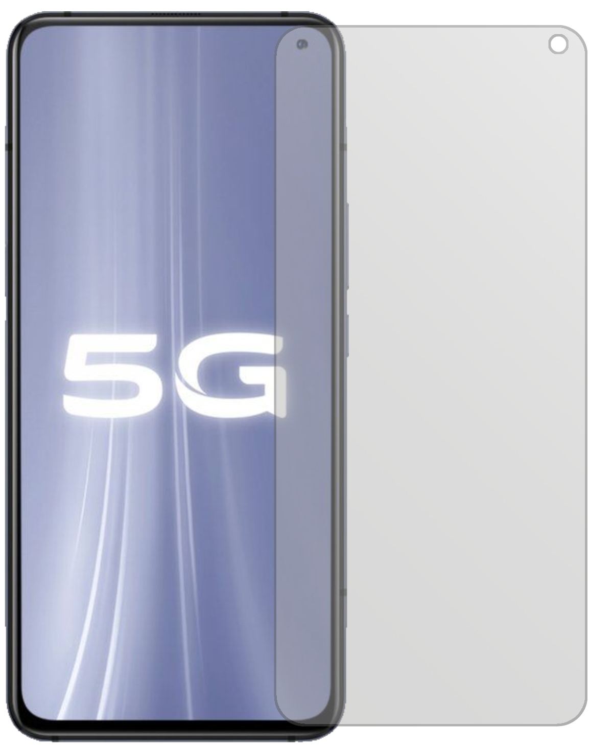 VivoiQOO 3 5G mit aufgebrachter dipos Displayschutzfolie, die lästige Fingerabdrücke minimiert