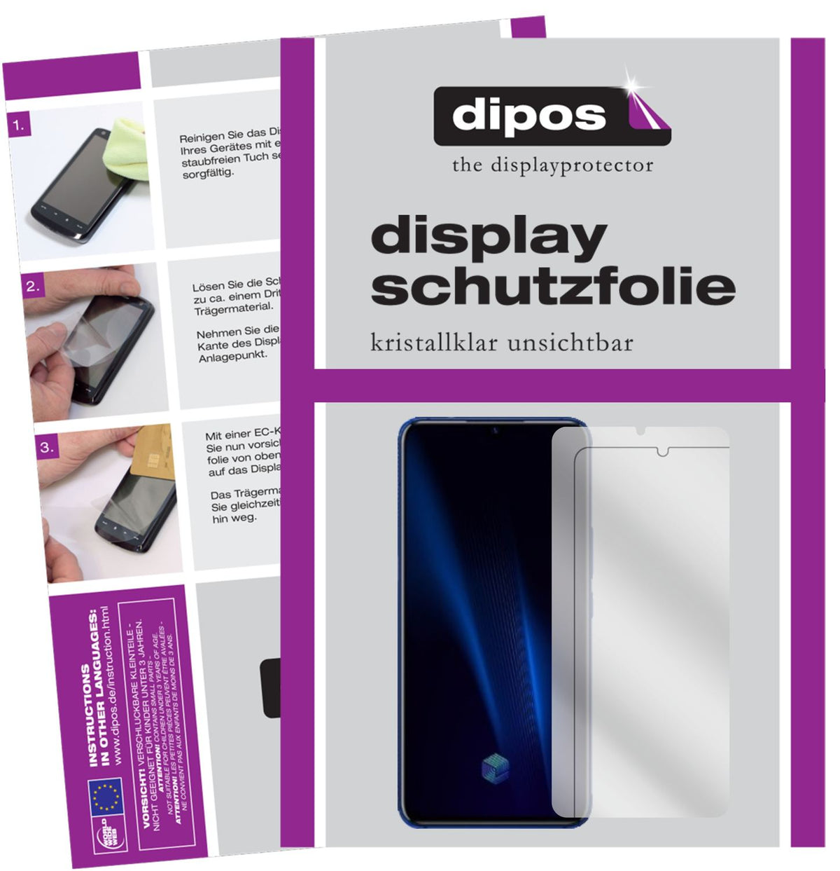 4x Schutzfolie klar für Vivo IQOO Pro Display-Schutzfolie (2x Vorderseite + 2x Rückseite)