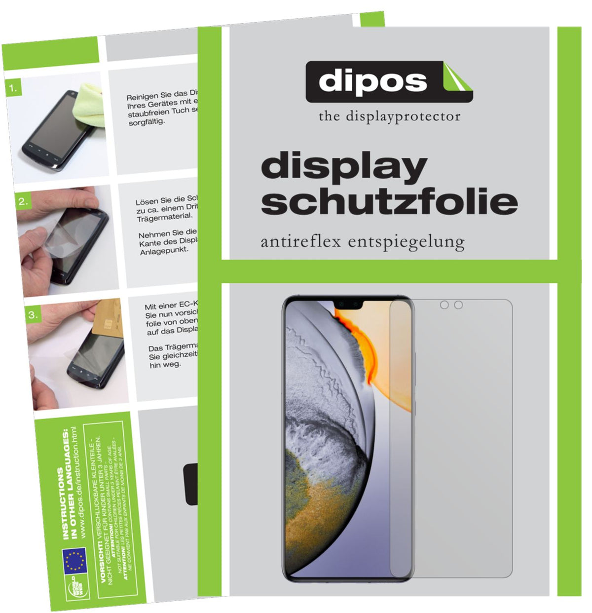 Matte Displayschutzfolie von dipos passend für Vivo S7 5G, präziser Zuschnitt und blasenfrei montiert