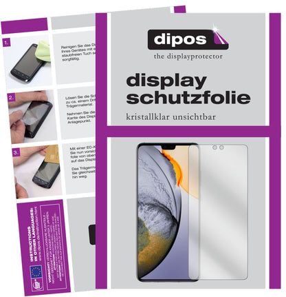 Klare Displayschutzfolie von dipos passend für Vivo S7 5G, präziser Zuschnitt und blasenfrei montiert