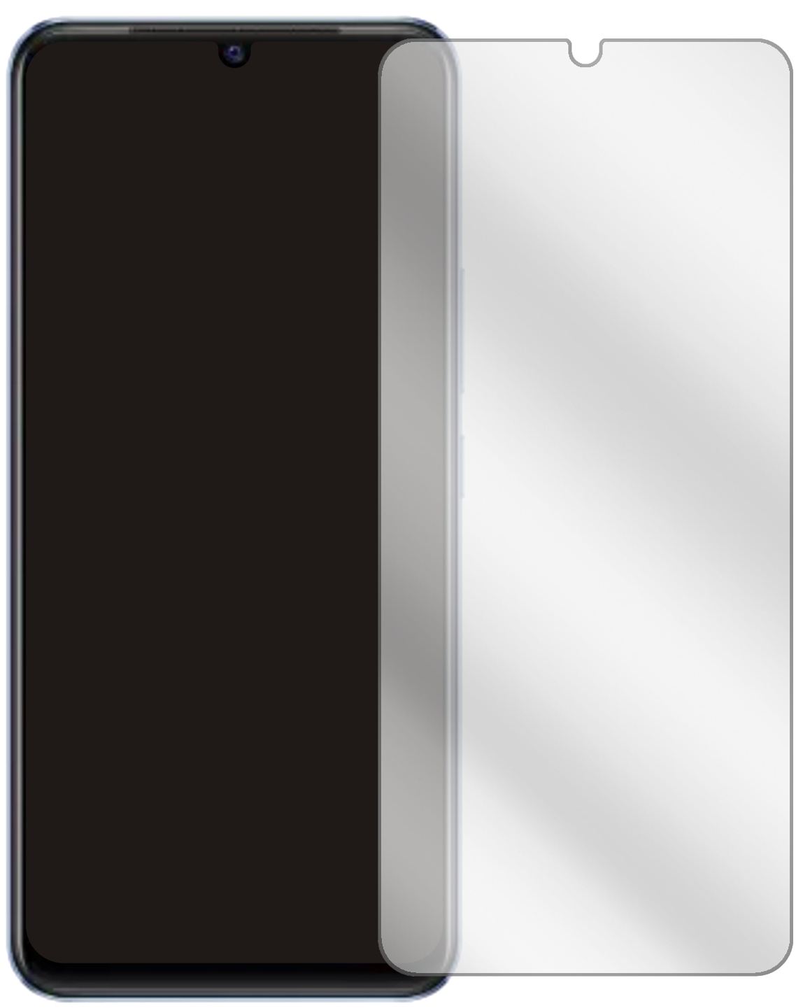 VivoV23e 5G mit aufgebrachter dipos Displayschutzfolie, glasklare Darstellung ohne Einschränkungen