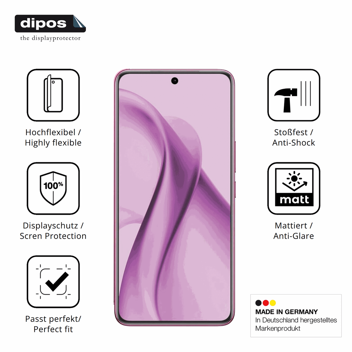 Displayschutz hergestellt in Deutschland, höchste Qualität made in Germany