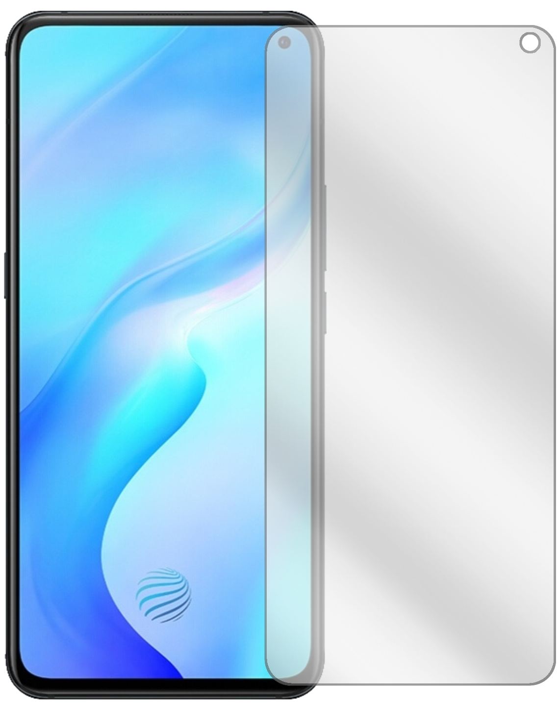 VivoX30 mit aufgebrachter dipos Displayschutzfolie, glasklare Darstellung ohne Einschränkungen