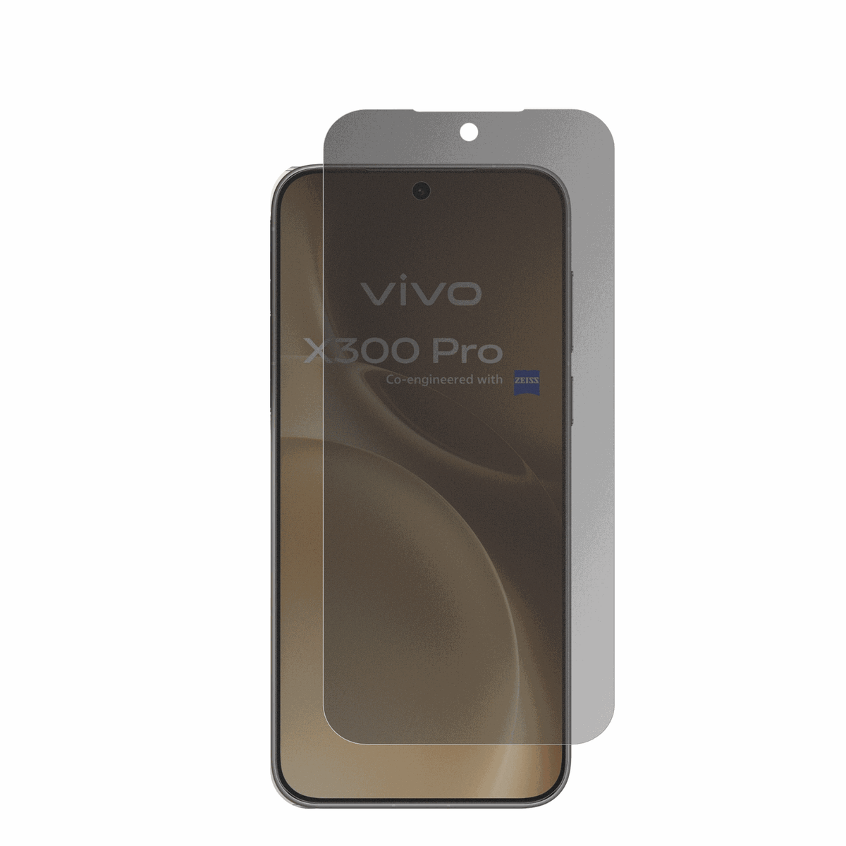 vivox300 pro mit aufgebrachter dipos Flex Schutzfolie, die seitliche Einblicke blockiert