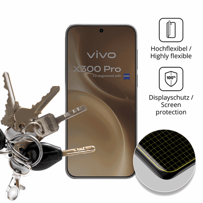 dipos Displayschutz für vivox300 pro, mit Blickschutzfilter und perfekter Passform auch für die Rundungen