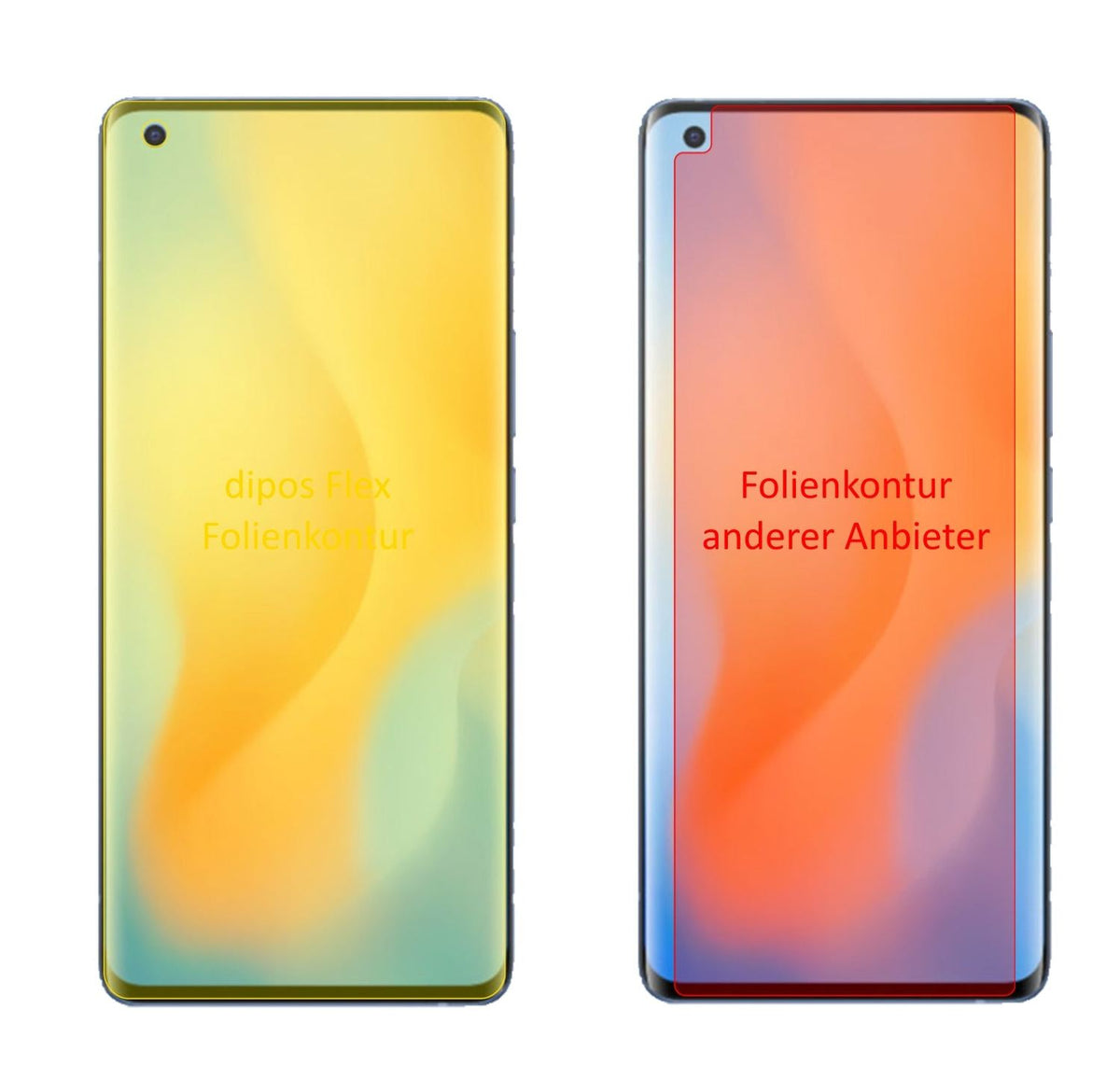 3x 3D Full Cover Schutzfolie für Vivo X50 Pro