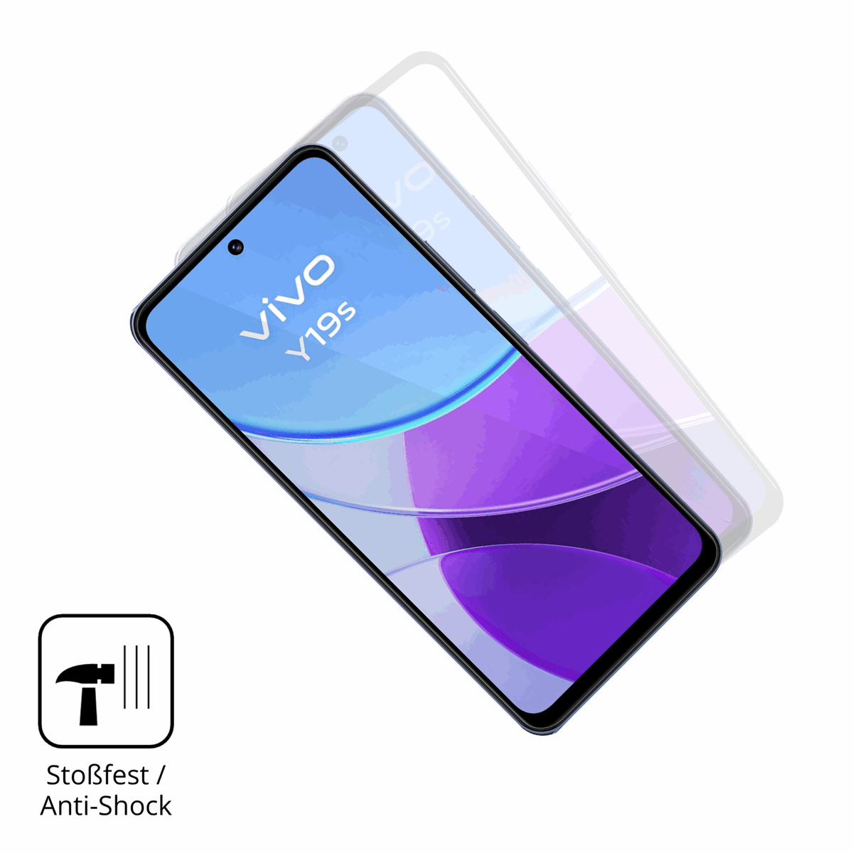Schutz gegen Kratzer auf dem vivoy19s 5g Glas durch Schlüssel oder Ähnliches