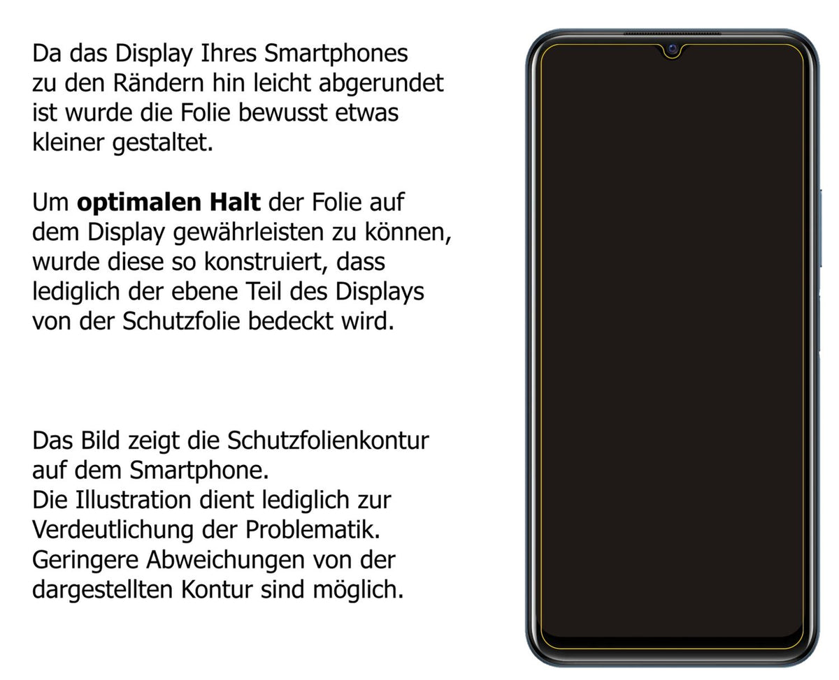 Dünne und klare Folie passend zugeschnitten für Vivo Y21T