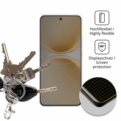 dipos Displayschutz für vivoy500 pro, mit Blickschutzfilter und perfekter Passform auch für die Rundungen