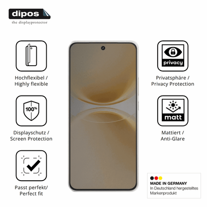 Flexible TPU-Folie passend zugeschnitten für vivoy500 pro, mit Privatsphäre-Schutz durch Sichtschutz-Folie