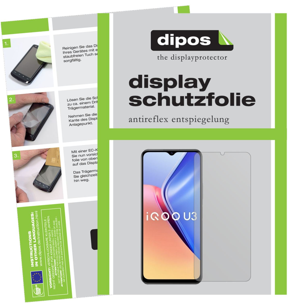 Matte Displayschutzfolie von dipos passend für Vivo Y52s 5G, präziser Zuschnitt und blasenfrei montiert