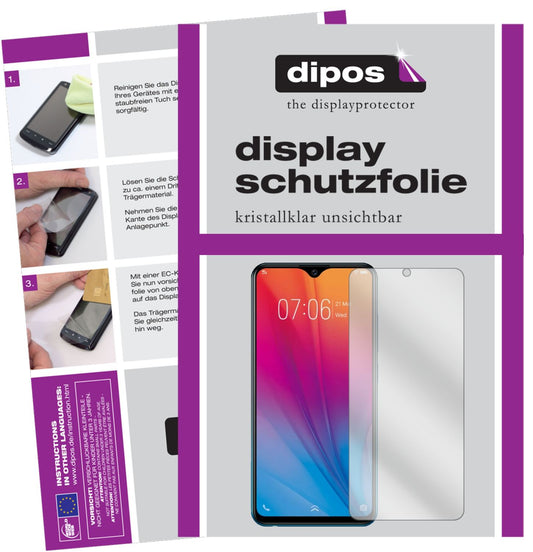 Klare Displayschutzfolie von dipos passend für Vivo Y91C (2020), präziser Zuschnitt und blasenfrei montiert