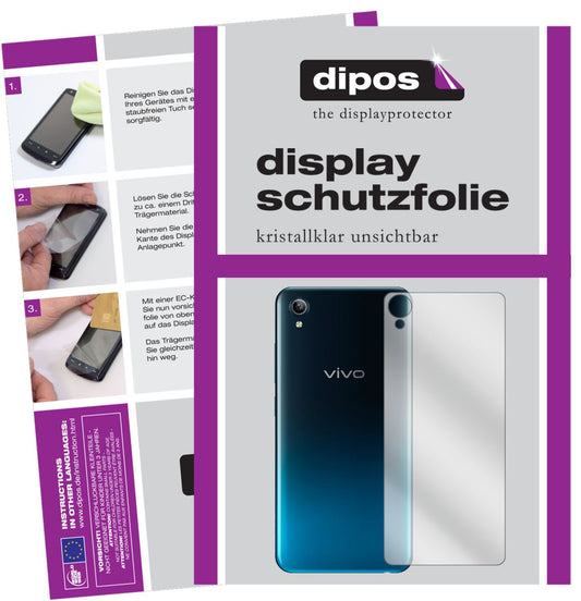 Klare Displayschutzfolie von dipos passend für Vivo Y91C (2020) Rückseite, präziser Zuschnitt und blasenfrei montiert