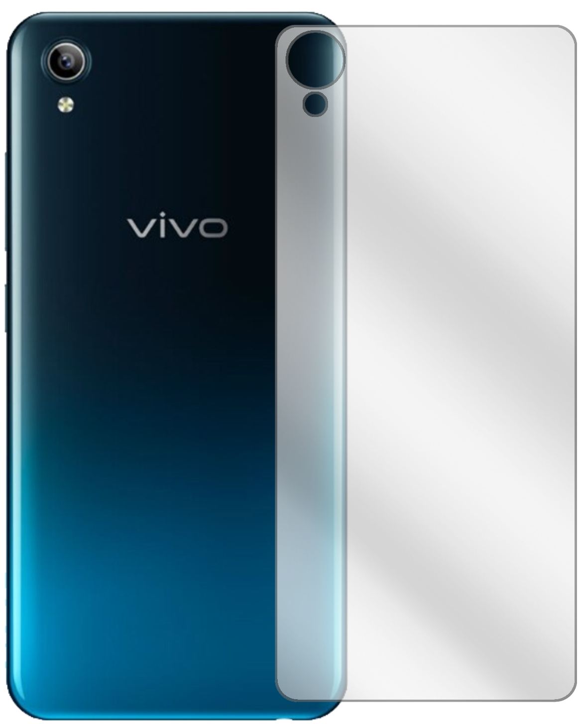2x Schutzfolie klar für Vivo Y91C (2020) Rückseite Display-Schutzfolie