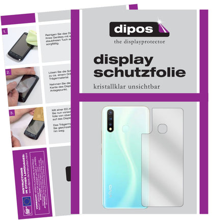 Klare Displayschutzfolie von dipos passend für Vivo Y19 Rückseite, präziser Zuschnitt und blasenfrei montiert