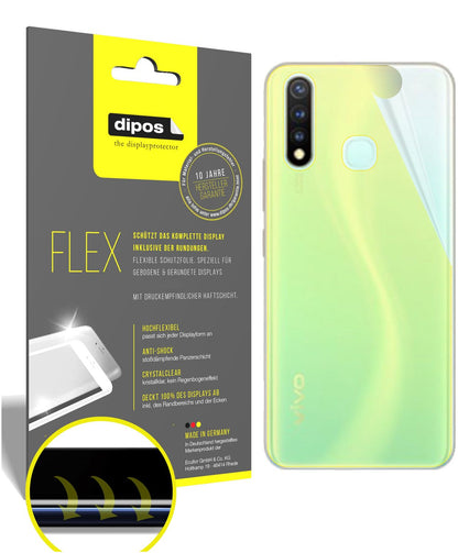Klare Displayschutzfolie von dipos passend für Vivo U20 Rückseite, 100% Displayabdeckung und blasenfreie Montage
