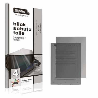 Blickschutzfolie von dipos passend für Viwoods AiPaper Reader, präziser Zuschnitt und blasenfrei montiert