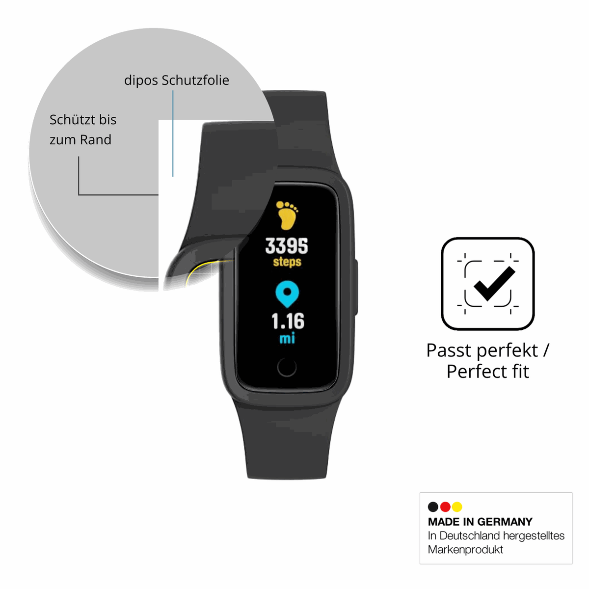 Schutzfolie mit optimaler Passform, zur Verwendung mit Hüllen geeignet
