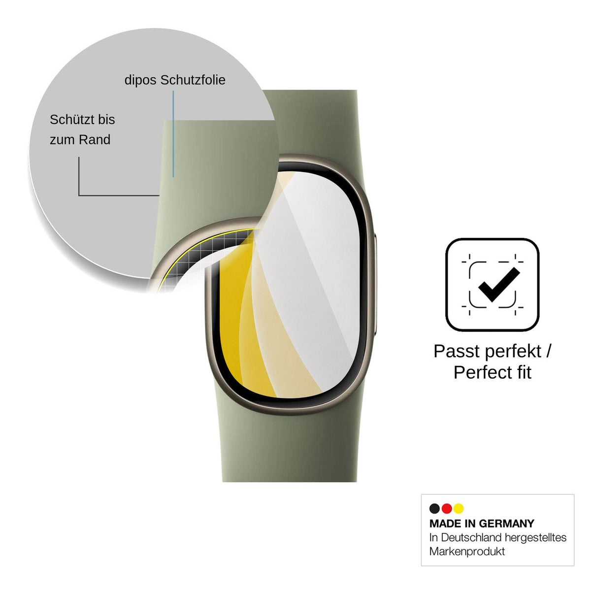 2x 3D Full Cover Schutzfolie für Google FitBit Edge