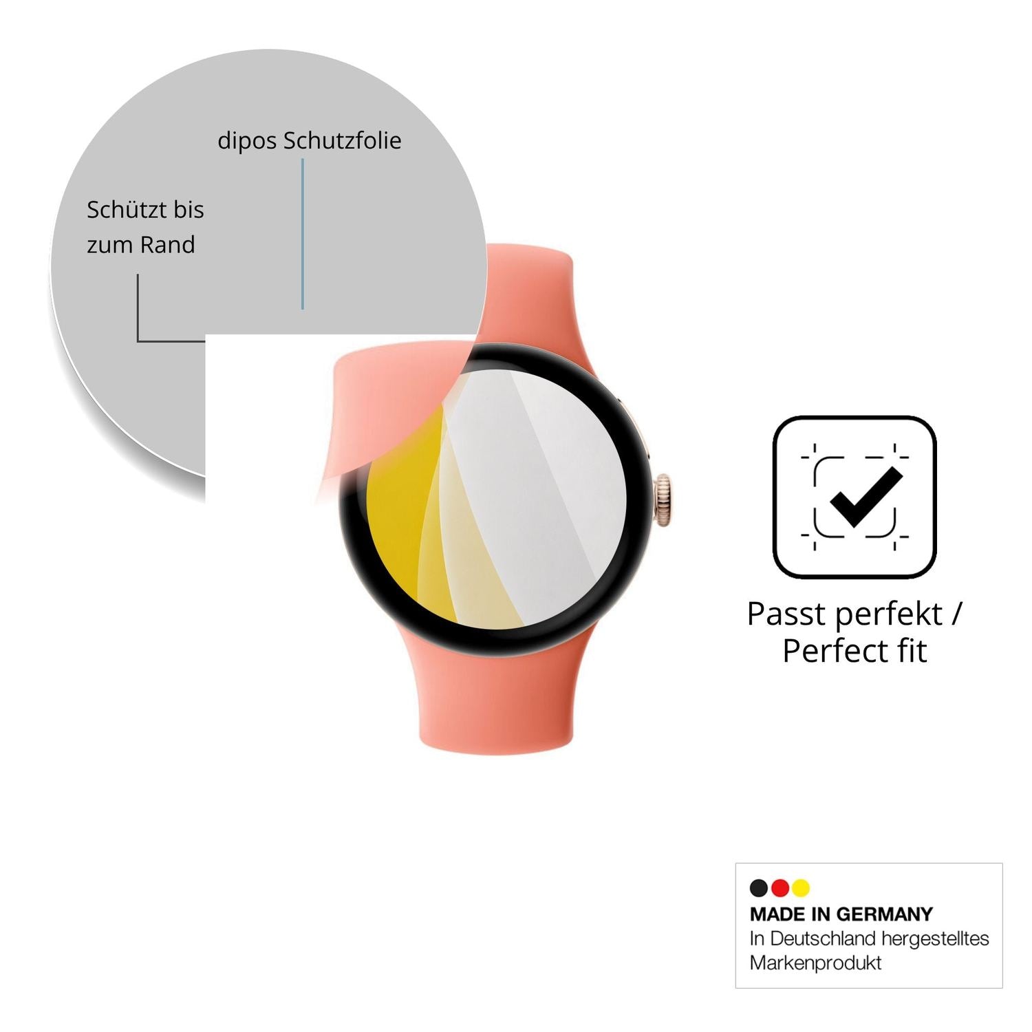 Schutzfolie mit optimaler Passform, zur Verwendung mit Hüllen geeignet