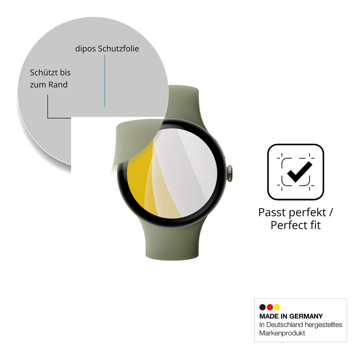 Schutzfolie mit optimaler Passform, zur Verwendung mit Hüllen geeignet