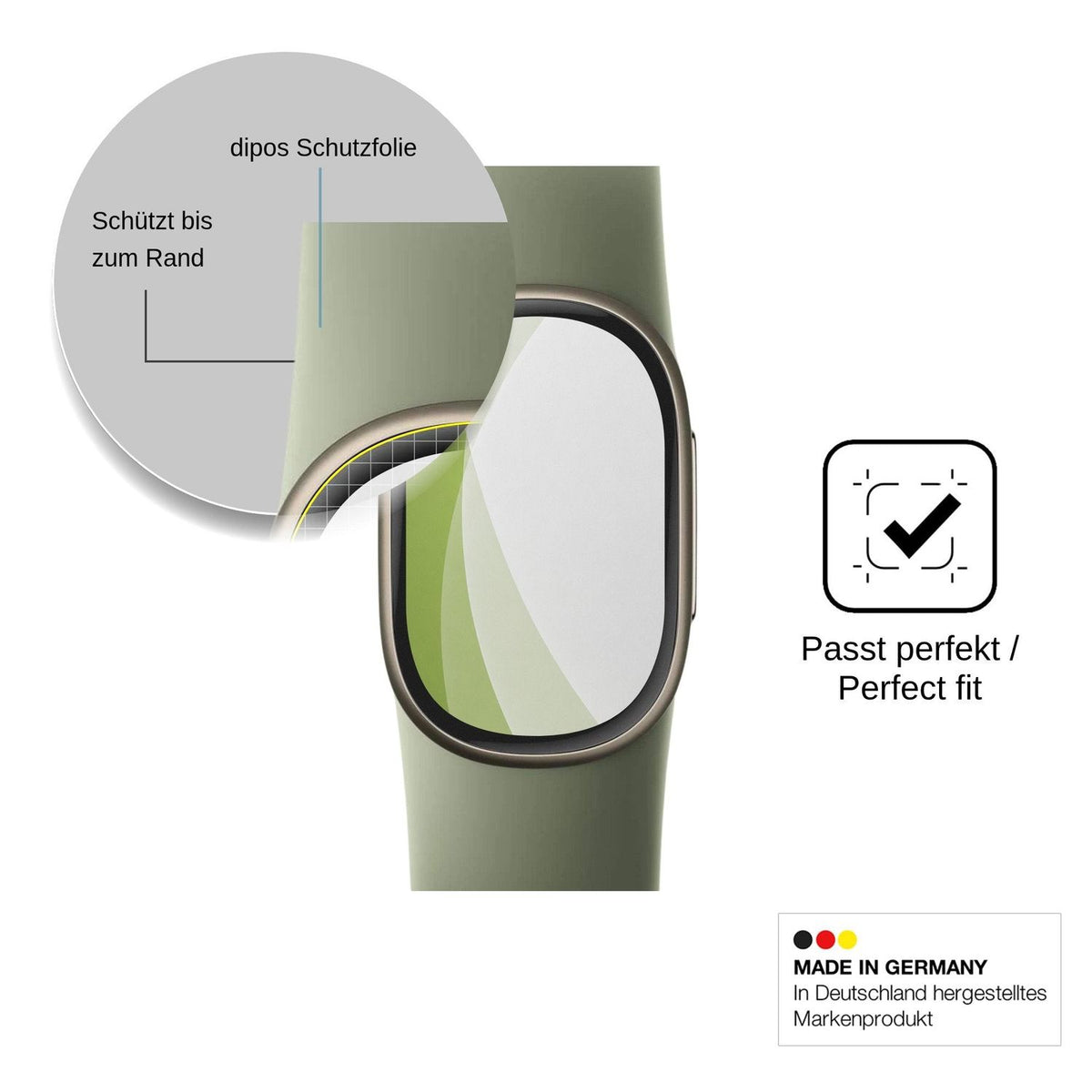 2x Full Cover Schutzfolie matt für Google FitBit Edge