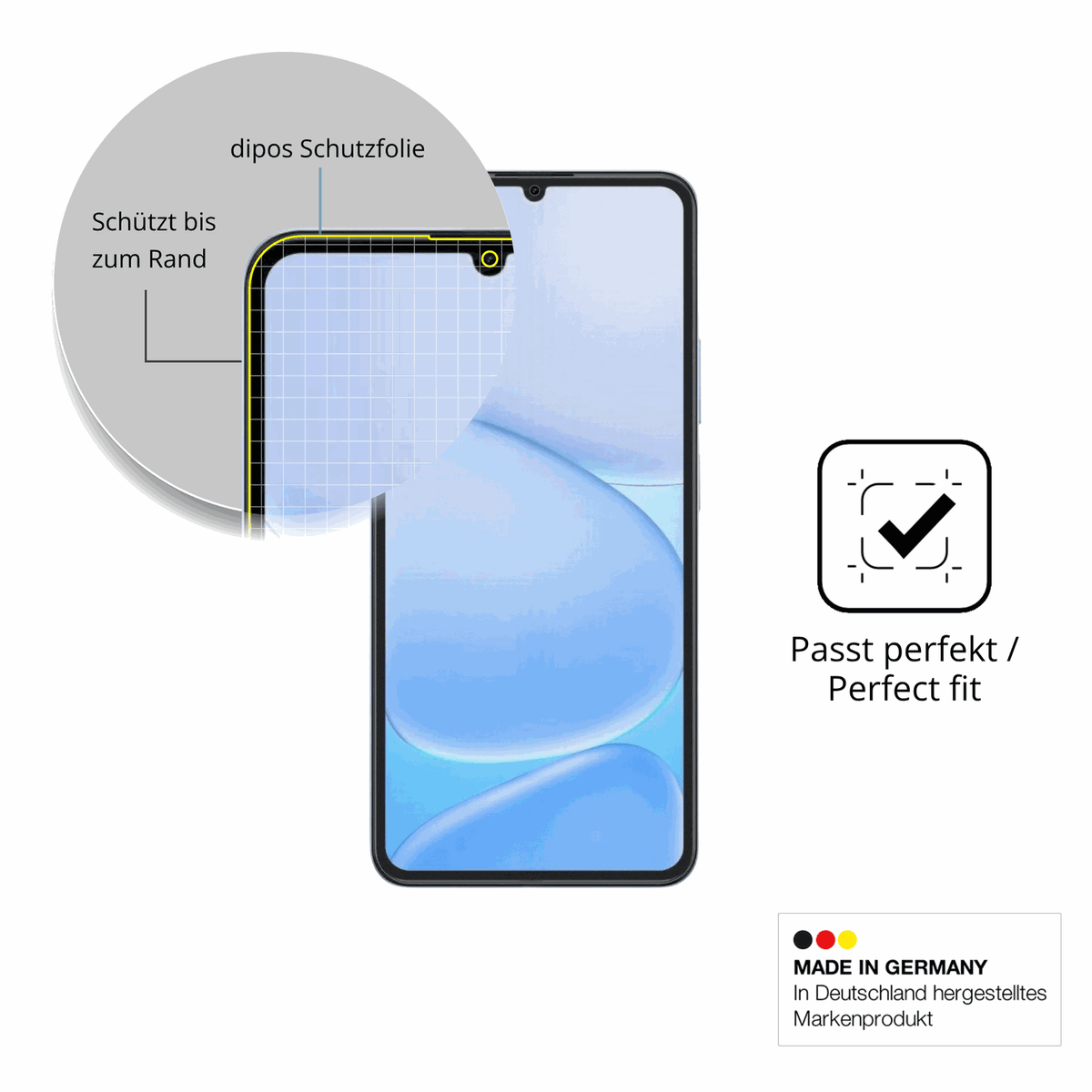 Besonders flexibler Displayschutz mit Anti-Shock-Schicht im Materialmix