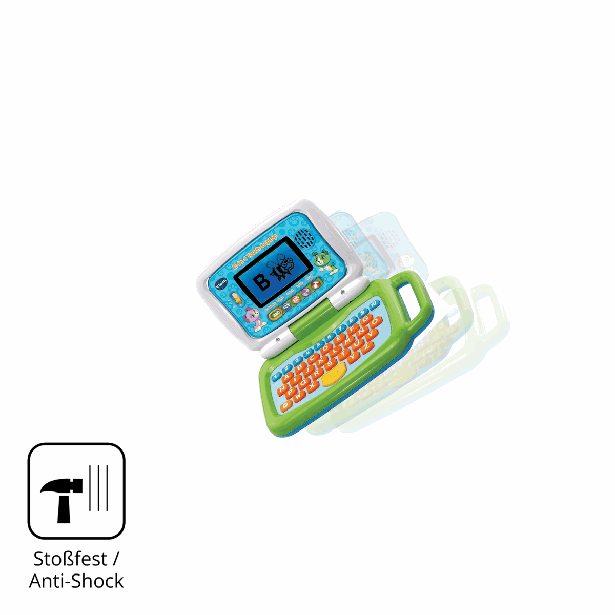 Schutz gegen Kratzer auf dem Vtech 2-in-1 Touch Laptop Glas durch Schlüssel, Stöße gegen die Tischkante oder Stürze