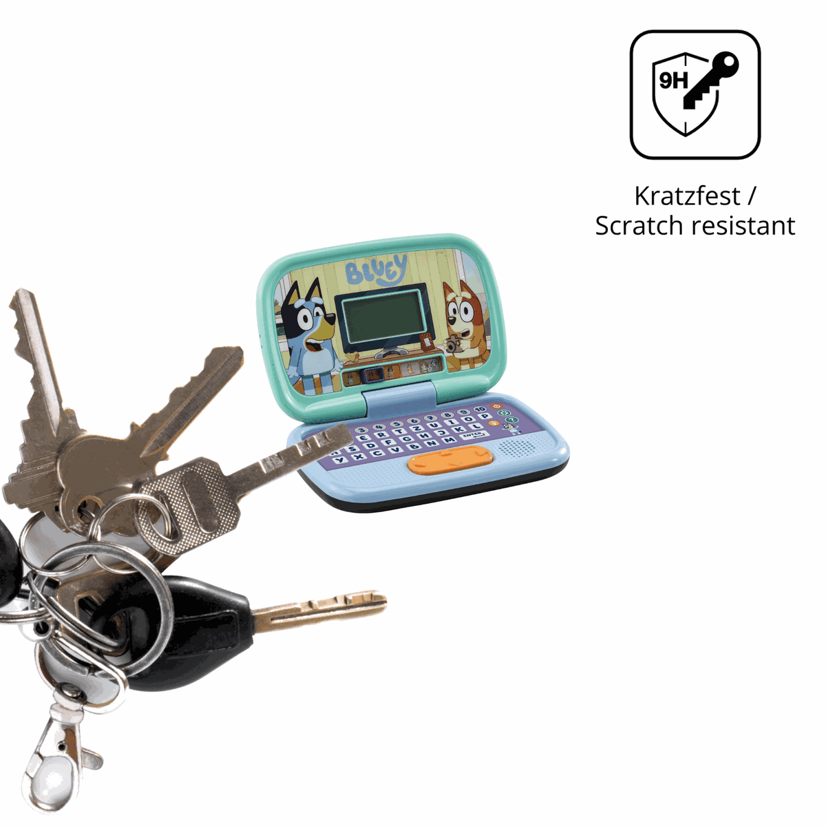 dipos Displayschutz für Vtech Bluey Lernlaptop, transparente Oberfläche, perfekte Passform auch für die Rundungen