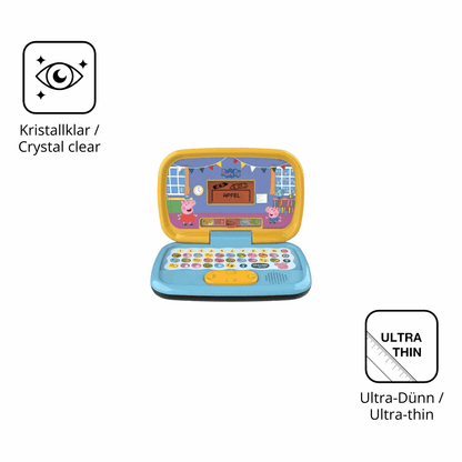 Dünne und klare Folie passend zugeschnitten für Vtech Peppas Lernlaptop