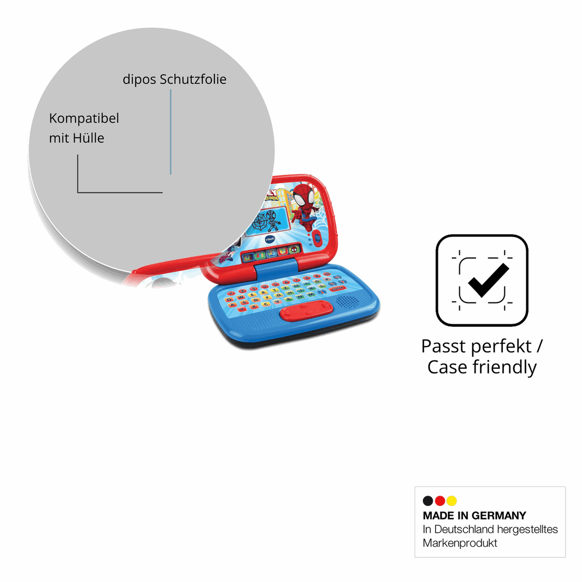 Schutzfolie mit optimaler Passform, zur Verwendung mit Hüllen geeignet