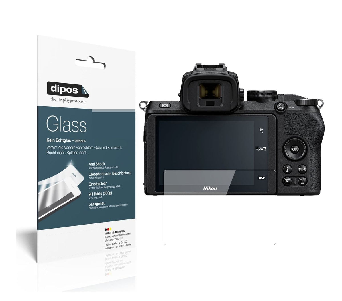 1x 9H Schutzfolie für Nikon Z50 Panzerfolie