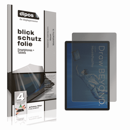 Blickschutzfolie von dipos passend für Wacom MovinkPad Pro 14, präziser Zuschnitt und blasenfrei montiert
