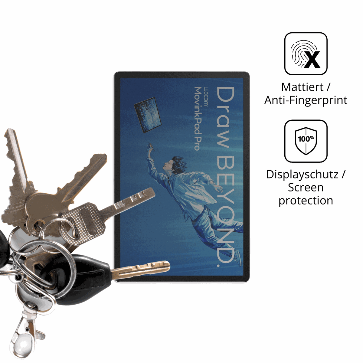 dipos Displayschutz für Wacom MovinkPad Pro 14, mattierte Oberfläche, Blickschutzfilter und perfekter Passform