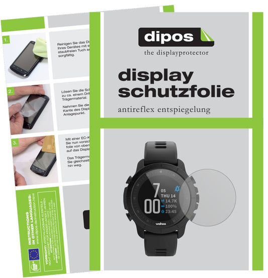Matte Displayschutzfolie von dipos passend für Wahoo Elemnt Rival, präziser Zuschnitt und blasenfrei montiert