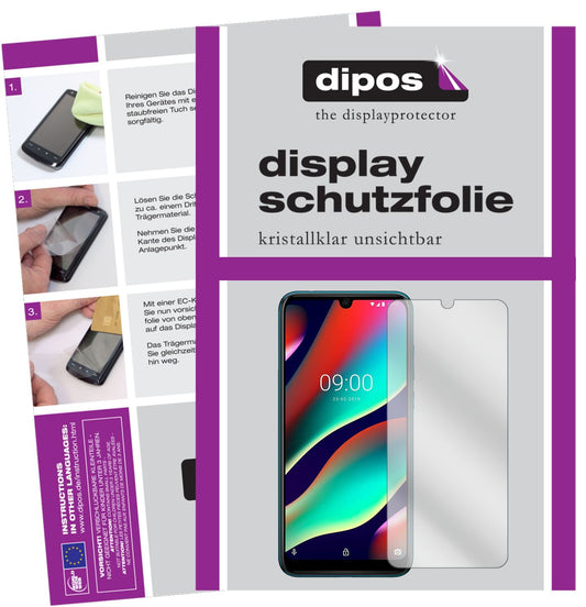 Klare Displayschutzfolie von dipos passend für Wiko View 3 Pro, präziser Zuschnitt und blasenfrei montiert