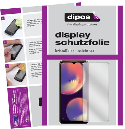 Klare Displayschutzfolie von dipos passend für Wiko View 4, präziser Zuschnitt und blasenfrei montiert