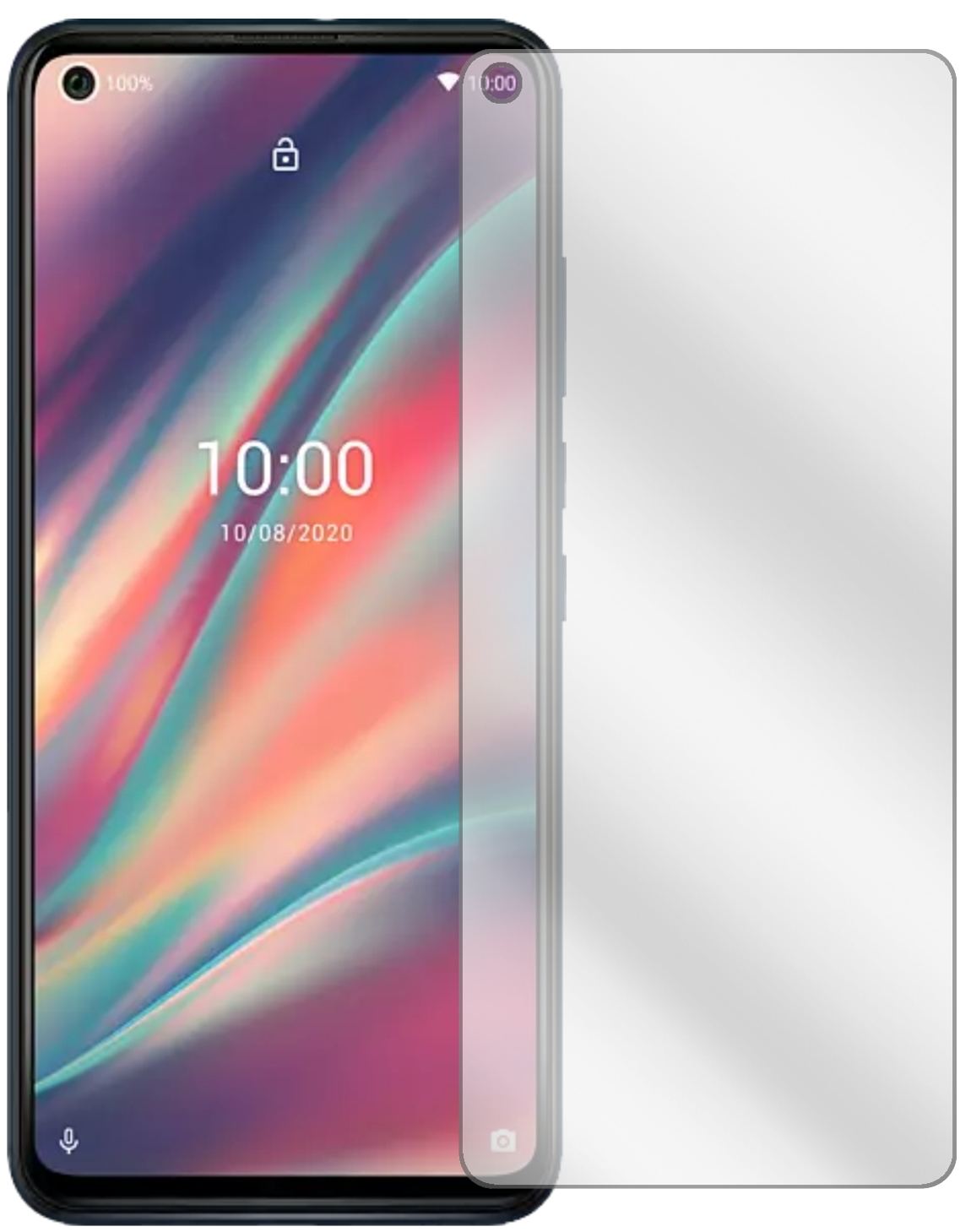 WikoView5 Plus mit aufgebrachter dipos Displayschutzfolie, glasklare Darstellung ohne Einschränkungen