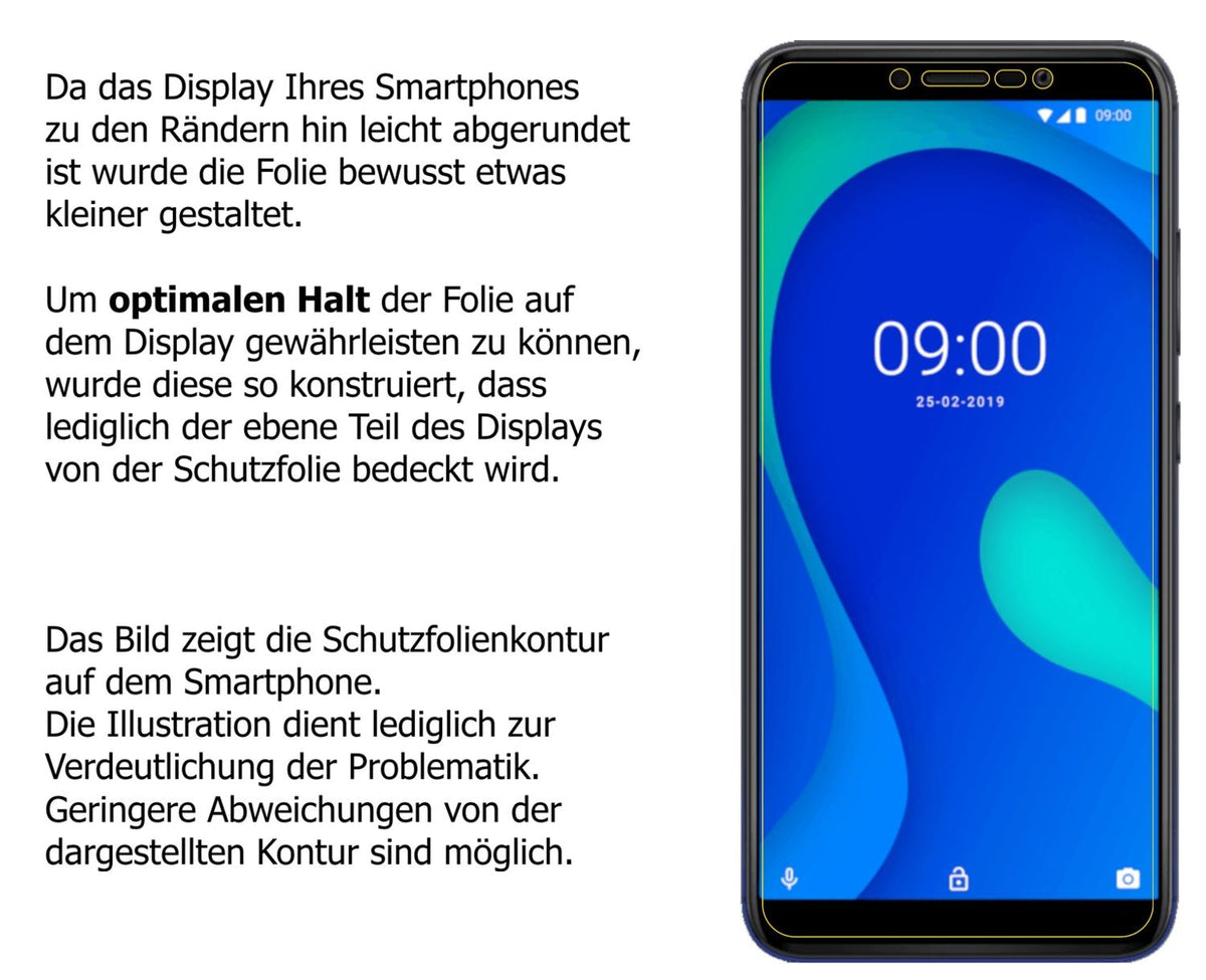 Dünne und klare Folie passend zugeschnitten für Wiko Y80
