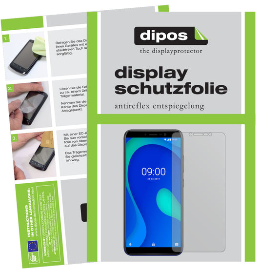 Matte Displayschutzfolie von dipos passend für Wiko Y80, präziser Zuschnitt und blasenfrei montiert