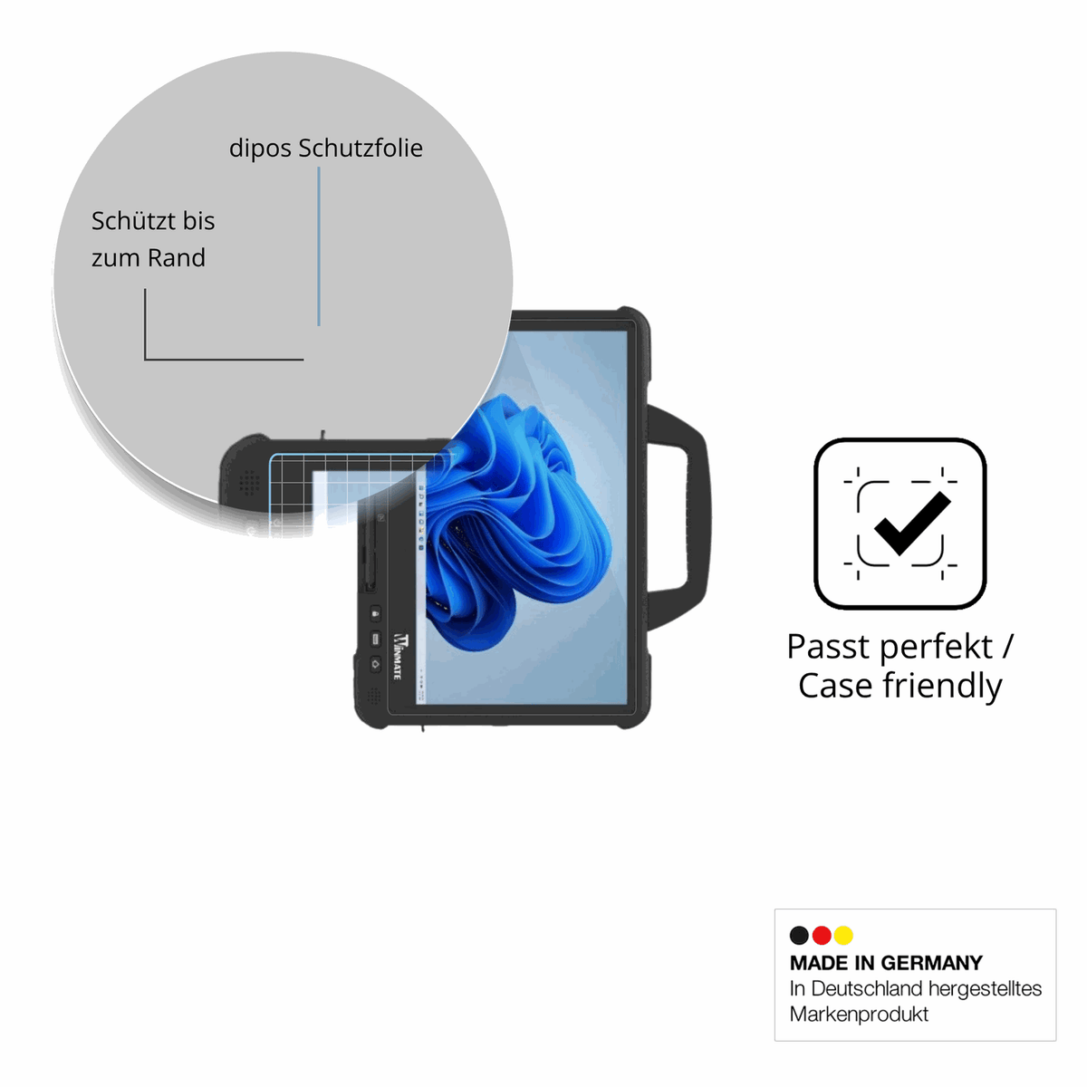 Besonders flexibler Displayschutz mit Anti-Shock-Schicht im Materialmix