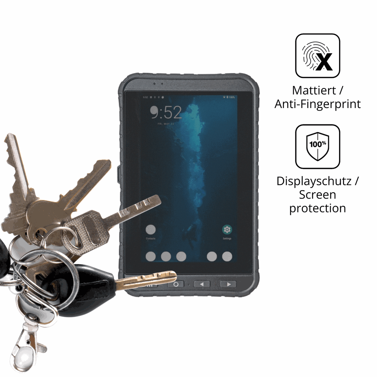 dipos Displayschutz für winmatem700dq8, mattierte Oberfläche, Blickschutzfilter und perfekter Passform