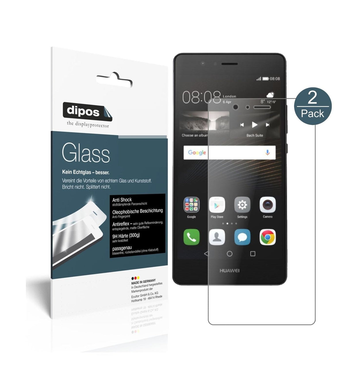 1x 9H Schutzfolie matt für Huawei P9 Lite Panzerfolie